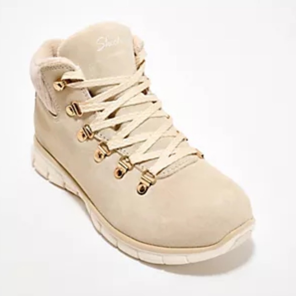 Skechers Synergy Water-Repellent Suede Lace-Up Hiker Boots Neutral Size 11